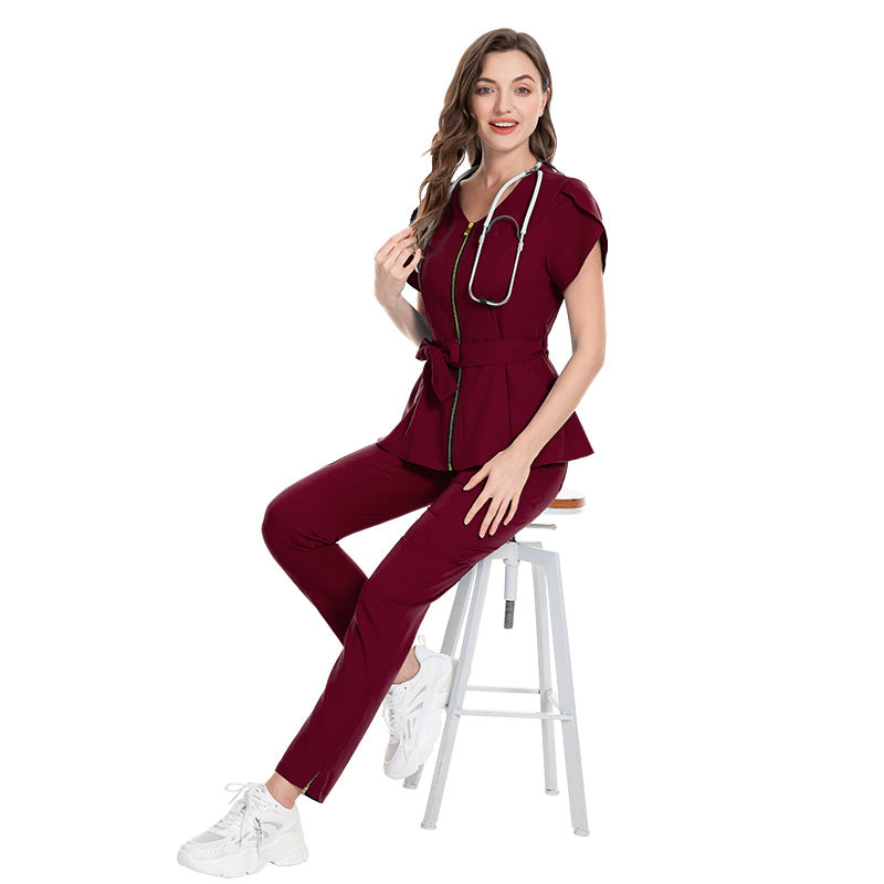Lace-up Waist Retraction Surgical Gowns Female Separate Suit Hospital Short Sleeve Brush Hand Clothes Hand Washing Clothes
